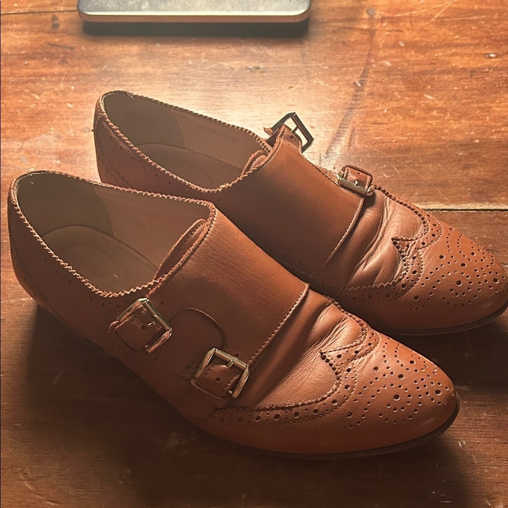 J. Crew Tan Leather Double Monk Strap Brogues – Size 6 | made in Italy (EUC)